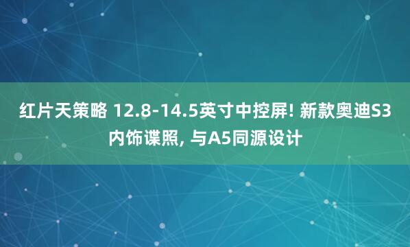 红片天策略 12.8-14.5英寸中控屏! 新款奥迪S3内饰谍照, 与A5同源设计